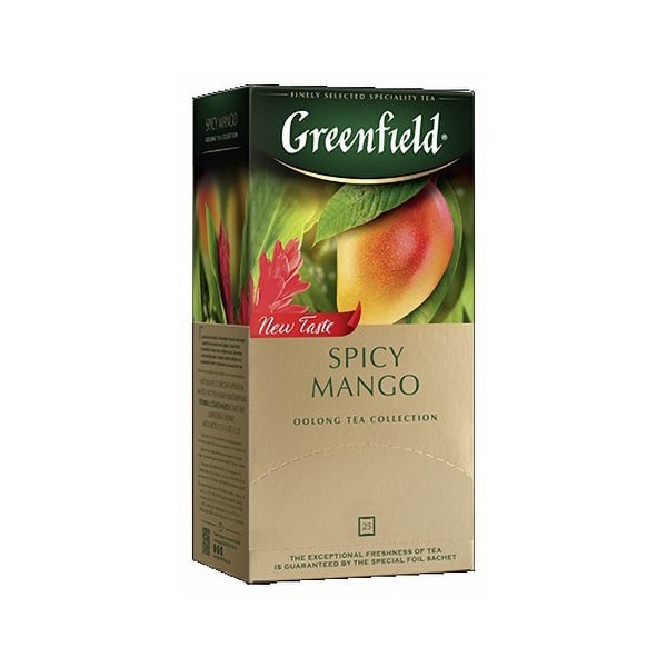 Чай Greenfield Spicy Mango зеленый со вкусом манго листовой 25 пакетиков